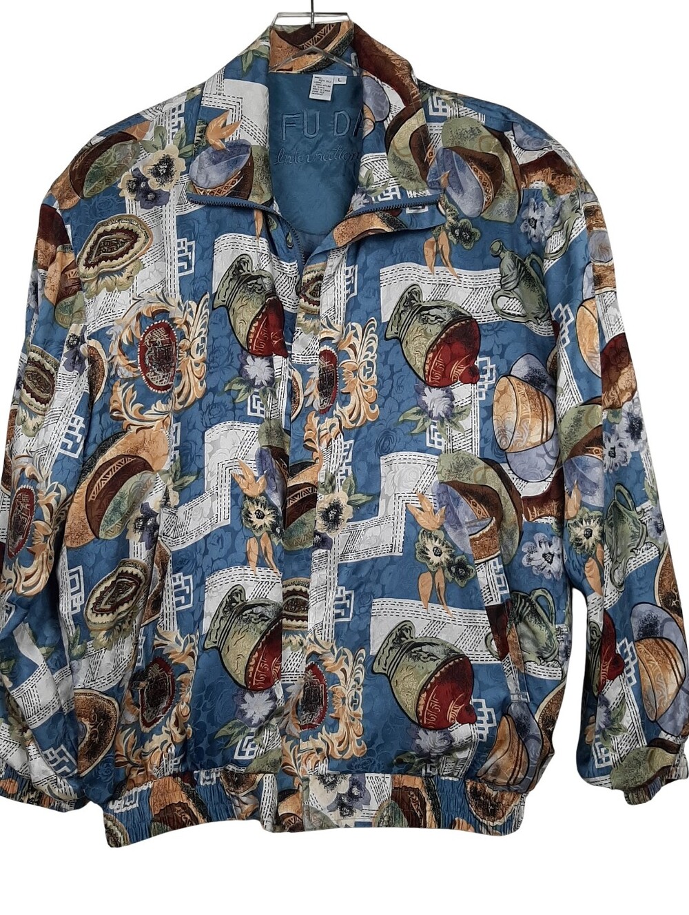 Vintage Fuda International Silk Bomber Jacket Size Large
